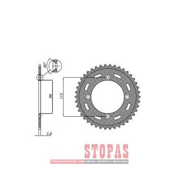 SUNSTAR SPROCKETS Žvaigždė HUSQVARNA/KTM