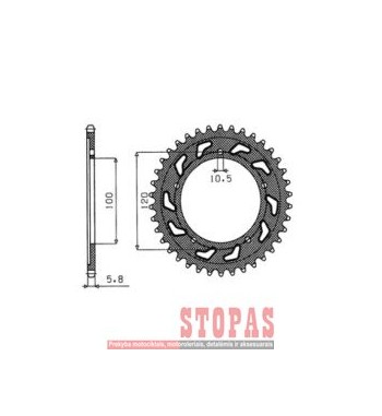 SUNSTAR SPROCKETS Žvaigždė APRILIA/BMW
