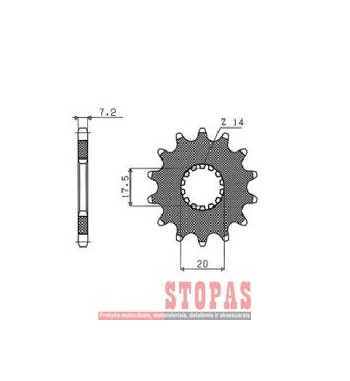 SUNSTAR SPROCKETS Žvaigždė DERBI/SUZUKI/YAMAHA