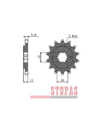 SUNSTAR SPROCKETS Žvaigždė CAGIVA