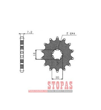 SUNSTAR SPROCKETS Žvaigždė KAWASAKI/YAMAHA