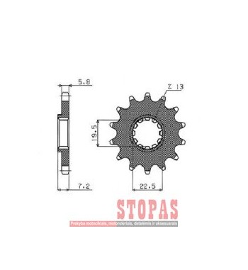 SUNSTAR SPROCKETS Žvaigždė SUZUKI