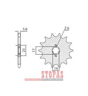 SUNSTAR SPROCKETS Žvaigždė APRILIA/DERBI/GILERA