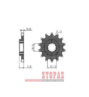 SUNSTAR SPROCKETS Žvaigždė HONDA