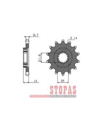 SUNSTAR SPROCKETS Žvaigždė CAGIVA