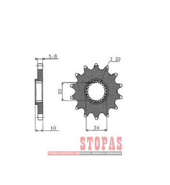 SUNSTAR SPROCKETS Žvaigždė APRILIA/BMW
