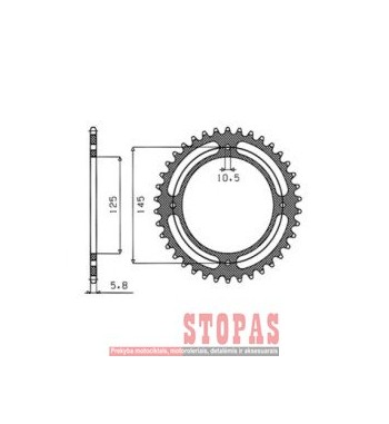 SUNSTAR SPROCKETS Žvaigždė YAMAHA