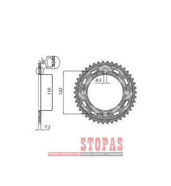 SUNSTAR SPROCKETS Žvaigždė HUSQVARNA/KTM