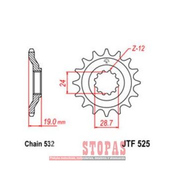 JT SPROCKETS Žvaigždė KAWASAKI
