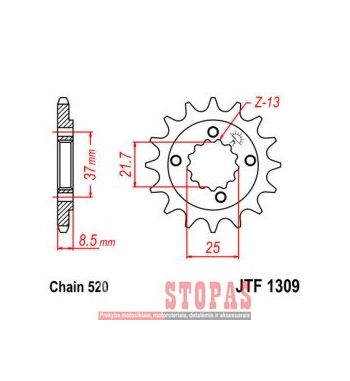JT SPROCKETS ŽVAIGŽDĖ HONDA/POLARIS