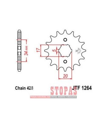 JT SPROCKETS ŽVAIGŽDĖ DERBI/HONDA/KYMCO