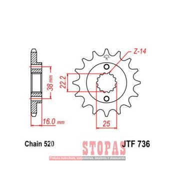 JT SPROCKETS ŽVAIGŽDĖ DUCATI