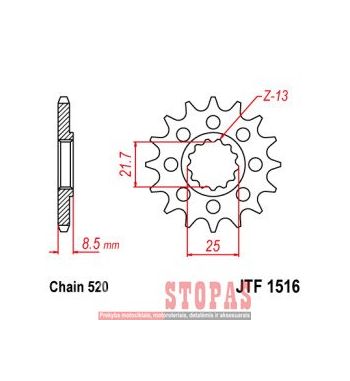 JT SPROCKETS ŽVAIGŽDĖ KAWASAKI/SUZUKI