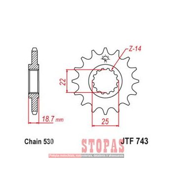 JT SPROCKETS Žvaigždė DUCATI