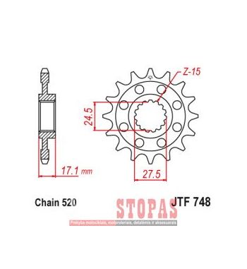 JT SPROCKETS Žvaigždė DUCATI