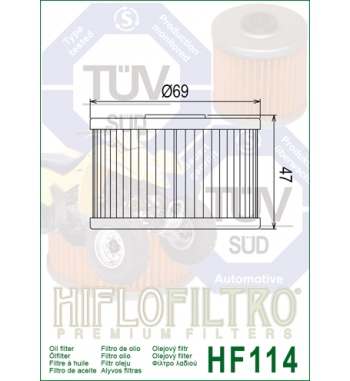 Alyvos filtras HIFLO HF114
