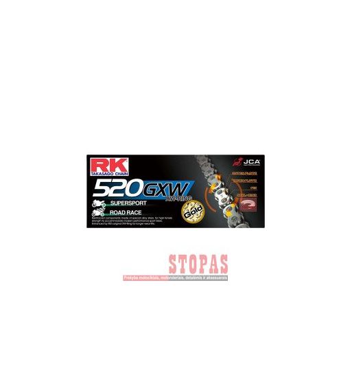 Rk Grandinė GB520GXW 120 RIVET LINK 520 W-RING REPLACEMENT DRIVE CHAIN / GOLD