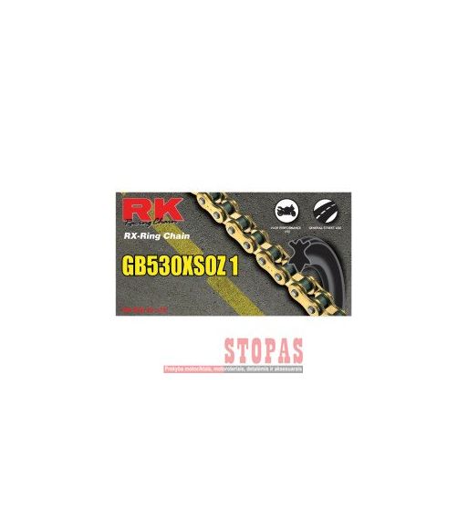 Rk Grandinė GB530XSOZ1 104 RIVET LINK 530 X-RING REPLACEMENT DRIVE CHAIN / GOLD