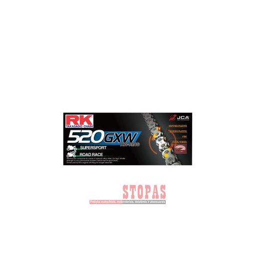 RK Grandinė 520GXW 120 RIVET LINK 520 W-RING PERFORMANCE REPLACEMENT DRIVE CHAIN / NATURAL