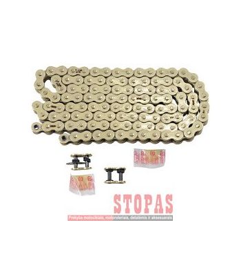 RK Grandinė MAX-X 116 CLIP & RIVET LINK 520 X-RING REPLACEMENT DRIVE CHAIN / GOLD|GOLD / CARBON ALLOY STEEL