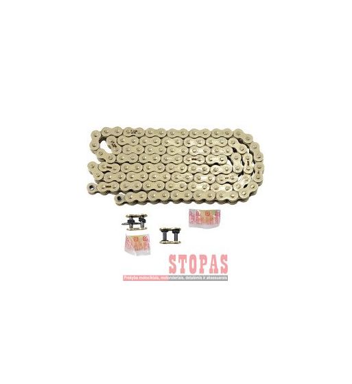 RK Grandinė MAX-X 116 CLIP & RIVET LINK 520 X-RING REPLACEMENT DRIVE CHAIN / GOLD|GOLD / CARBON ALLOY STEEL
