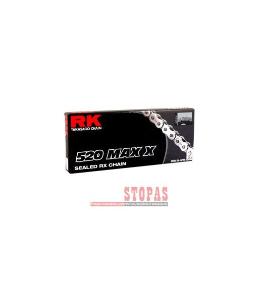 RK Grandinė MAX-X 118 CLIP & RIVET LINK 520 X-RING REPLACEMENT DRIVE CHAIN / NATURAL / CARBON ALLOY STEEL