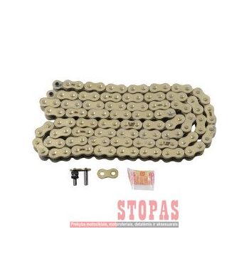 RK Grandinė MAX-Z 120 CLIP & RIVET LINK 520 X-RING REPLACEMENT DRIVE CHAIN / GOLD|GOLD / CARBON ALLOY STEEL