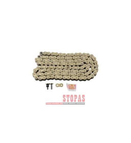 RK Grandinė MAX-Z 130 CLIP & RIVET LINK 520 X-RING REPLACEMENT DRIVE CHAIN / GOLD|GOLD / CARBON ALLOY STEEL