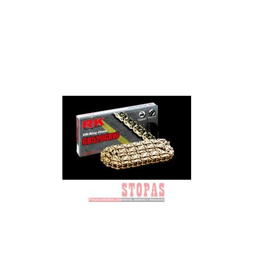RK Grandinė GXW 94 RIVET LINK 520 W-RING REPLACEMENT DRIVE CHAIN / GOLD|BLACK / CARBON ALLOY STEEL