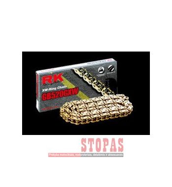 RK Grandinė GXW 96 RIVET LINK 520 W-RING REPLACEMENT DRIVE CHAIN / GOLD|BLACK / CARBON ALLOY STEEL