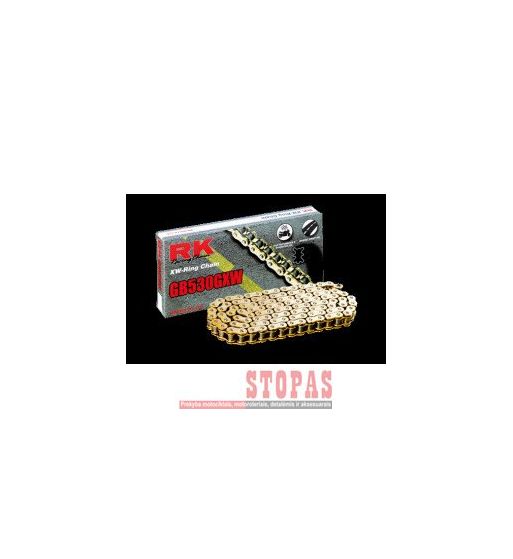 RK Grandinė GXW 122 RIVET LINK 530 W-RING REPLACEMENT DRIVE CHAIN / GOLD|BLACK / CARBON ALLOY STEEL
