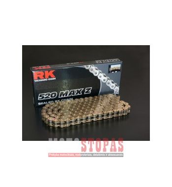 RK Grandinė MAX-Z 118 CLIP & RIVET LINK 520 X-RING REPLACEMENT DRIVE CHAIN / GOLD|GOLD / CARBON ALLOY STEEL
