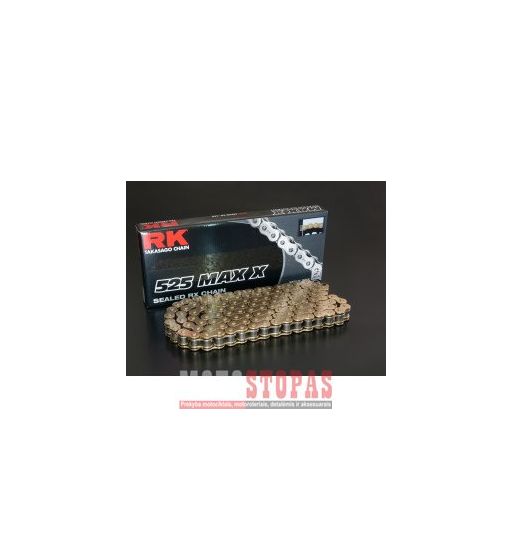 RK Grandinė MAX-X 118 RIVET LINK 525 X-RING REPLACEMENT DRIVE CHAIN / GOLD|GOLD / CARBON ALLOY STEEL