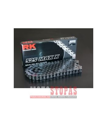 RK Grandinė MAX-X 118 RIVET LINK 525 X-RING REPLACEMENT DRIVE CHAIN / NATURAL / CARBON ALLOY STEEL