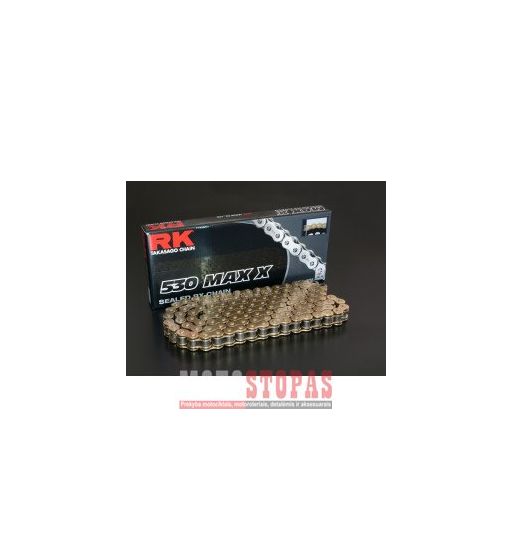 RK Grandinė MAX-X 100 RIVET LINK 530 X-RING REPLACEMENT DRIVE CHAIN / GOLD|GOLD / CARBON ALLOY STEEL