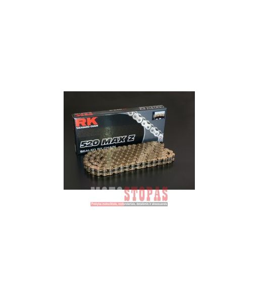 Rk Grandinė MAX-Z 124 CLIP & RIVET LINK 520 X-RING REPLACEMENT DRIVE CHAIN / GOLD|GOLD / CARBON ALLOY STEEL