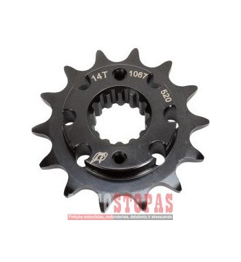 DRIVEN RACING Žvaigždė DRIVEN RACING FRONT SPROCKET (1067)/ 14 TEETH / PITCH 520 / STEEL / BLACK / DUCATI