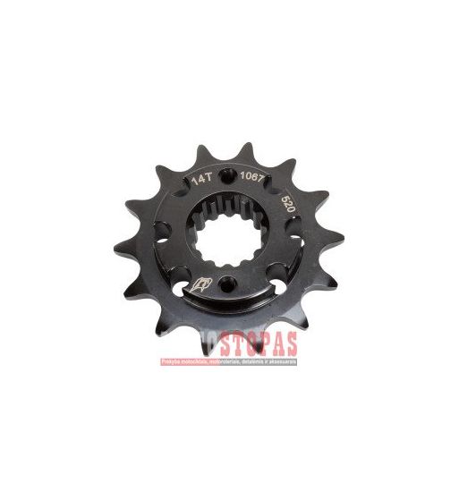 DRIVEN RACING Žvaigždė DRIVEN RACING FRONT SPROCKET (1067)/ 14 TEETH / PITCH 520 / STEEL / BLACK / DUCATI