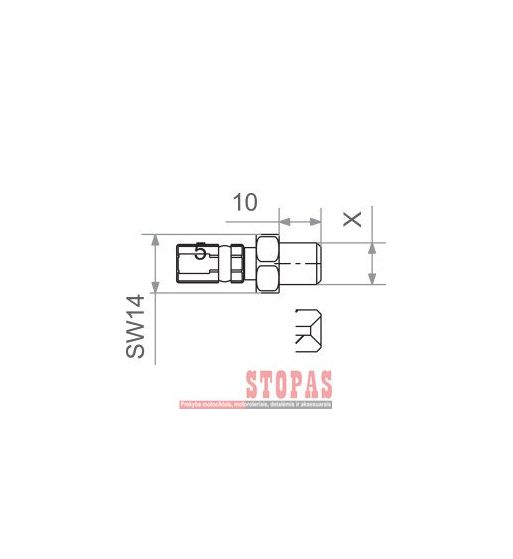 TRW STABDŽIŲ ŽARNELĖS ANTGALIS M10 x 1,0 Male
