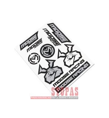 MOOSE RACING SOFT-GOODS DECAL S2 MOOS RACIN BK/SV