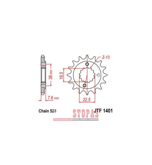 JT SPROCKETS ŽVAIGŽDĖ 16 TEETH 520 PITCH NATURAL SCM420 CHROMOLY STEEL ALLOY