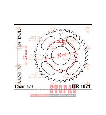 JT SPROCKETS ŽVAIGŽDĖ 30 TEETH 520 PITCH NATURAL C49 HIGH CARBON STEEL