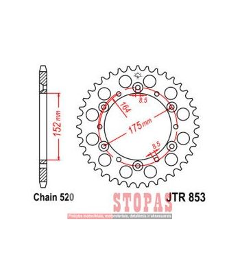 JT SPROCKETS ŽVAIGŽDĖ 40 TEETH 520 PITCH BLACK C49 HIGH CARBON STEEL