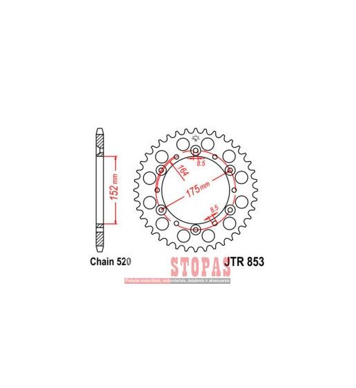 JT SPROCKETS ŽVAIGŽDĖ 41 TEETH 520 PITCH BLACK C49 HIGH CARBON STEEL