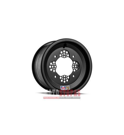 DWT DOUGLAS WHEEL RATLANKIS 10X5 4/144 3B+2N ALUMINUM ROLLED-LIP POWDER-COATED BLACK
