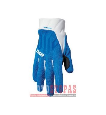 THOR Pirštinės BLUE/WHITE XL