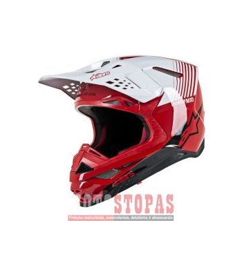 ALPINESTARS (MX) Šalmas Juoda|  Raudona| Baltas