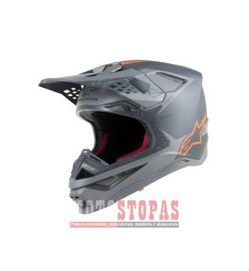 ALPINESTARS (MX) Šalmas Pilka| Oranžinė