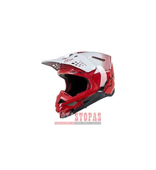 ALPINESTARS (MX) Šalmas Juoda/ Raudona| Baltas