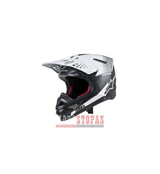 ALPINESTARS (MX) Šalmas Juoda| Matinis| Baltas